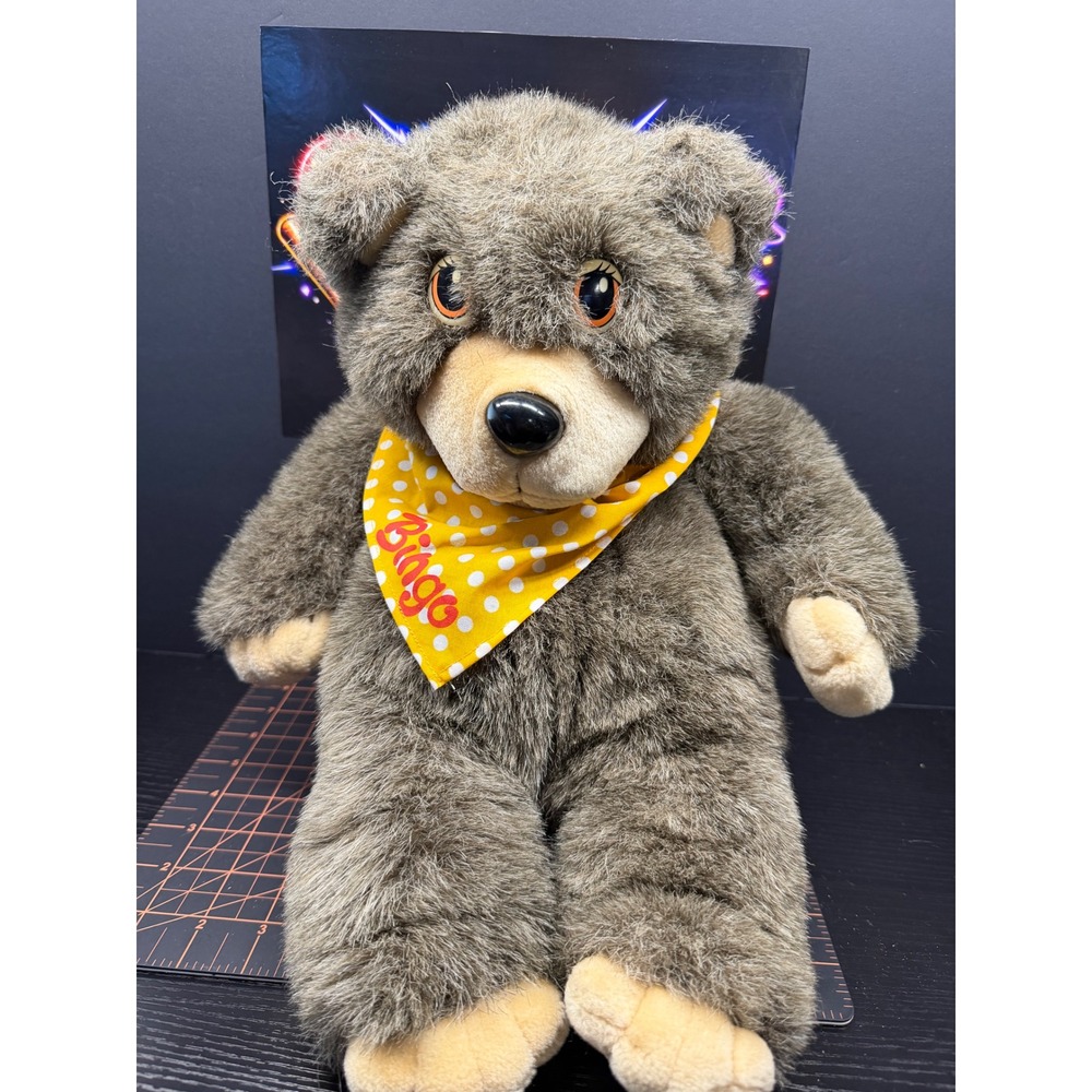 Vintage 1986 Hasbro Softies Bingo Bear Plush *Untested*